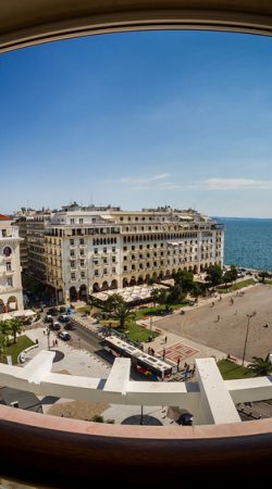 Panoramic view of Aristotelous, at the heart of Thessaloniki city, Greece